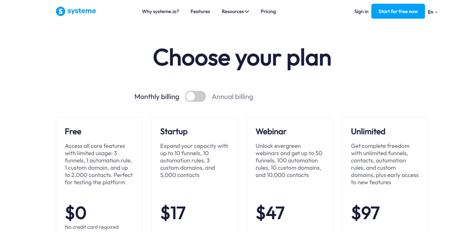 systeme.io step 1