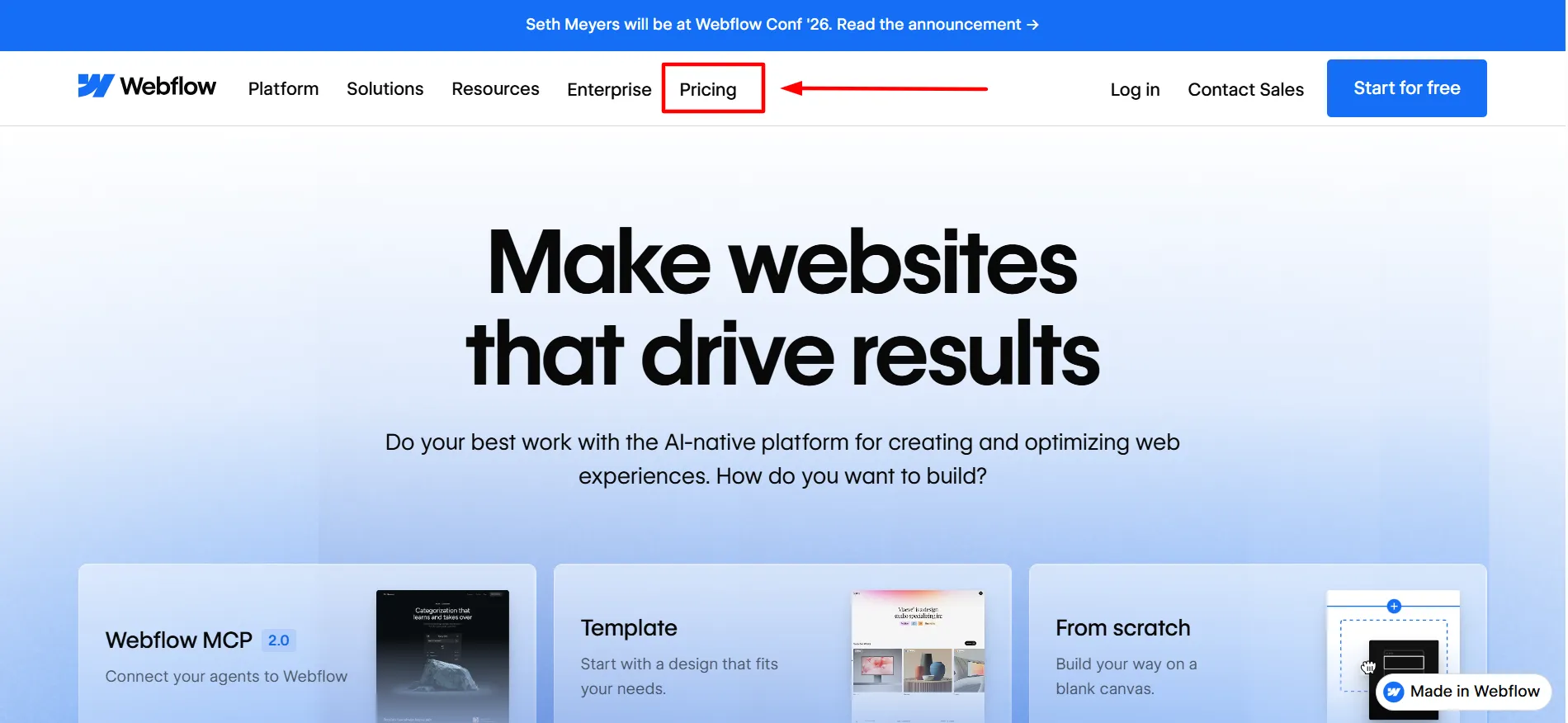 webflow login step 1